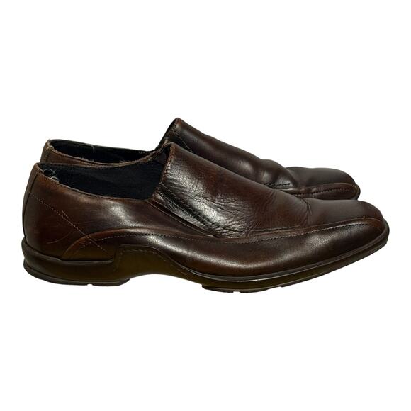 J Ferrar Brown Slip On Dress Shoes Men's Size 12 M Office Formal Loafers - Picture 1 of 8